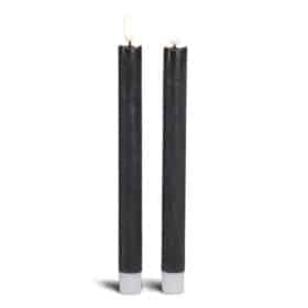 LED kronelys stearin - 2 stk. - 22,2 cm - m/3D flamme - (flere farver)