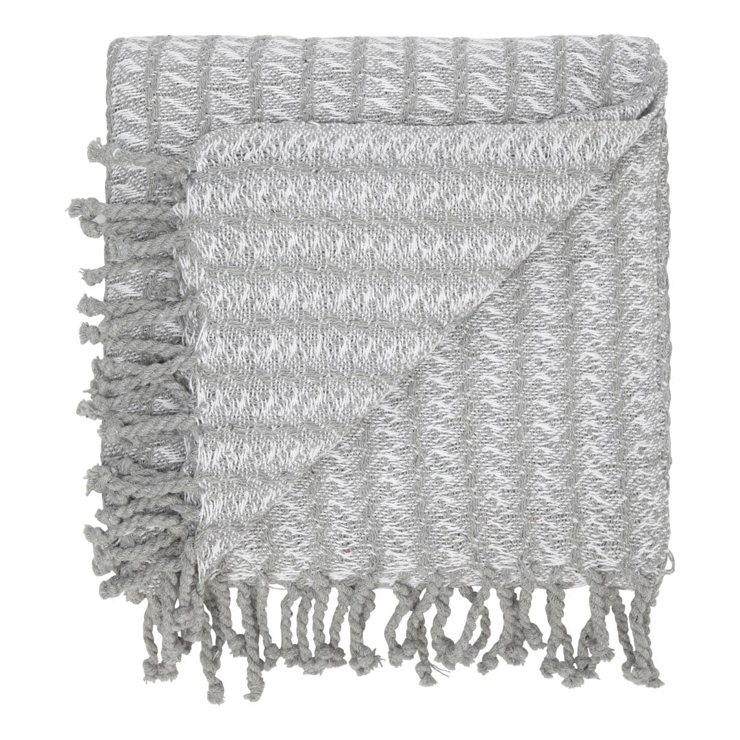 Plaid med frynser i 100% bomuld - 135 x 200 cm. fra Rugs’N’More