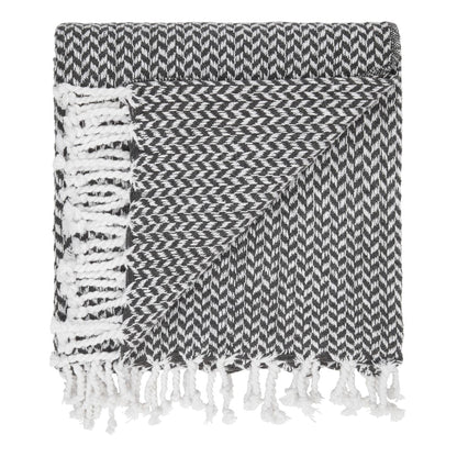 Plaid med frynser i 100% bomuld - 135 x 200 cm. fra Rugs’N’More