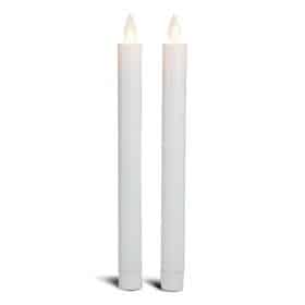 LED kronelys plastik - 2 stk. - 22,2 cm - m/3D flamme - (flere farver)