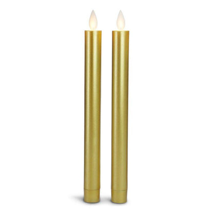 LED kronelys plastik - 2 stk. - 22,2 cm - m/3D flamme - (flere farver)