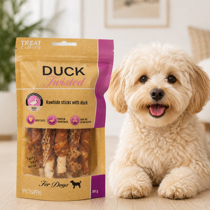 Hunde Tyggepinde med And Treat Eaters Twisted Duck 80 g