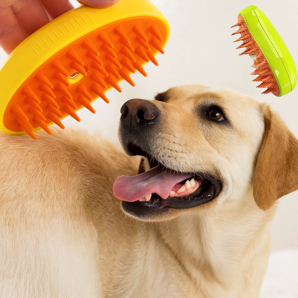 Hund- og Kattebørste 3-i-1 m/Sprayfunktion & Massage