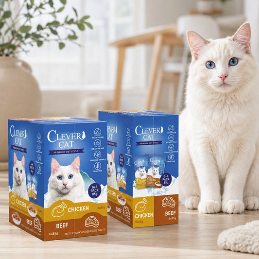 Premium Vådfoder – 12 x 85 g med Kylling og okse