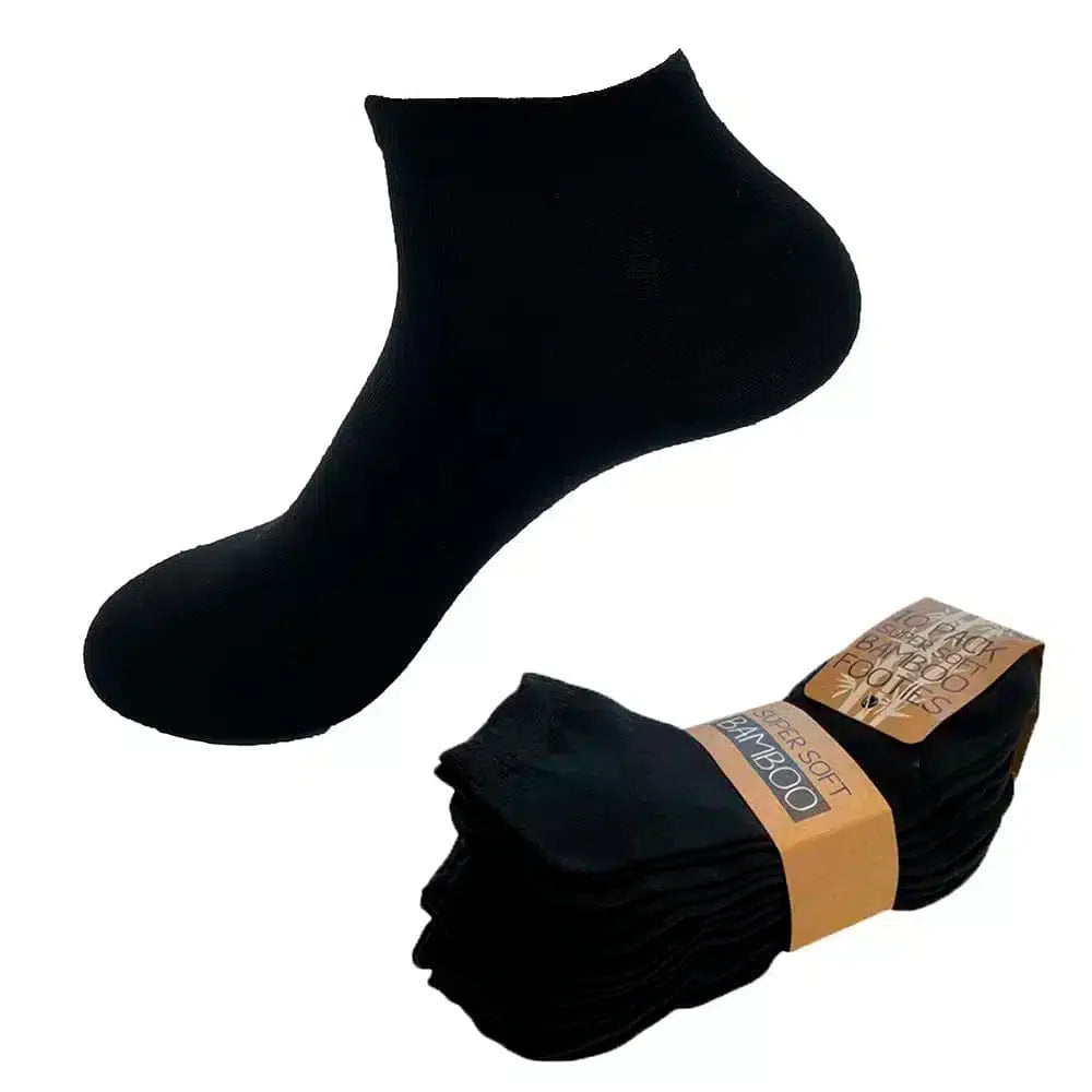 Bambus Ankelstrømper 10 par (sort)
