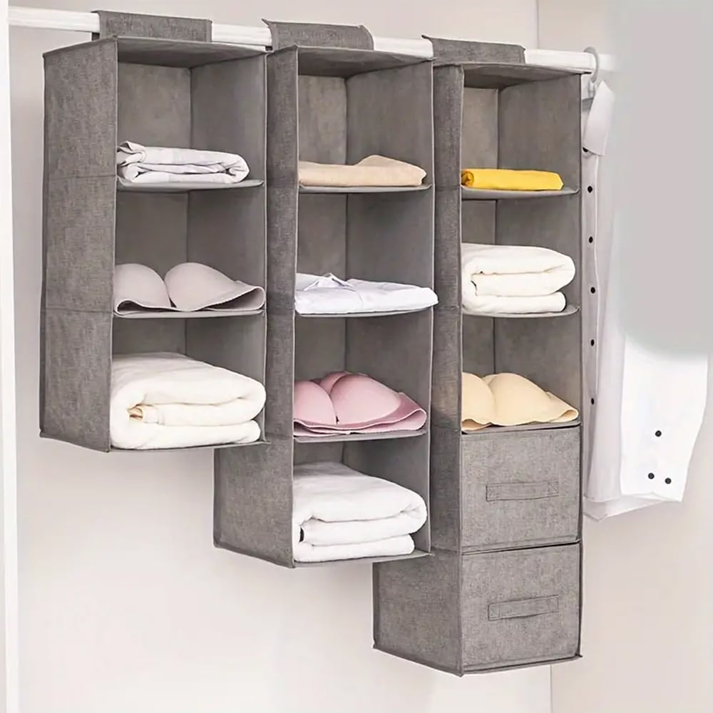 Hængeopbevaring i Stof 3 stk. - 6 dele -