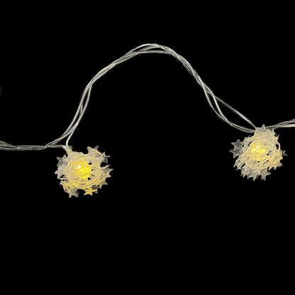 LED-Lyskæde med 20 Stjernekugler - hvid (3 meter)