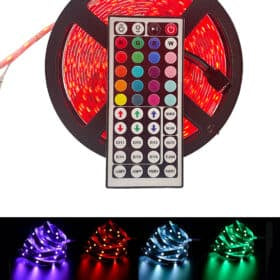 LED Strip lyskæde 10 meter m/Bluetooth, musiksensor og fjernbetjening