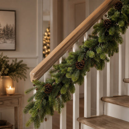 Eksklusiv Juleguirlande 160 cm – Naturtro Gran med Kogler