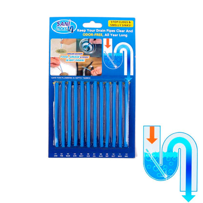 Sani Sticks Afløbsrens 12 stk. (Lavet af naturlige materialer)