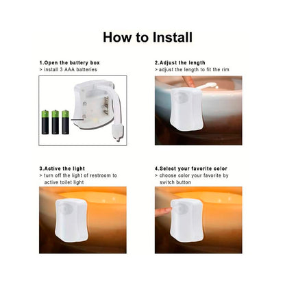 Toilet LED-lys (8 forskellige farver)