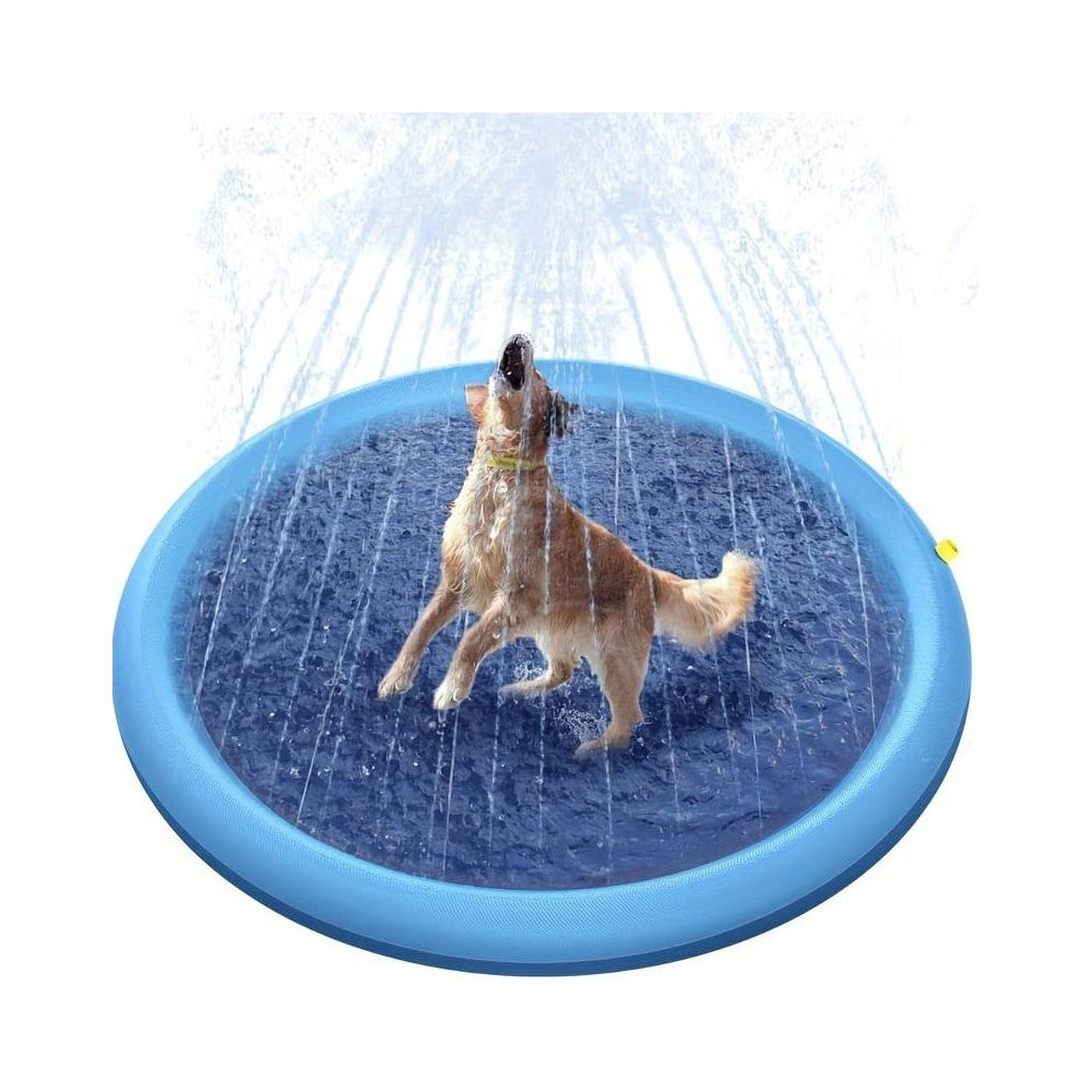Hundepool med vandsprinkler (fås i størrelser til store og små hunde)
