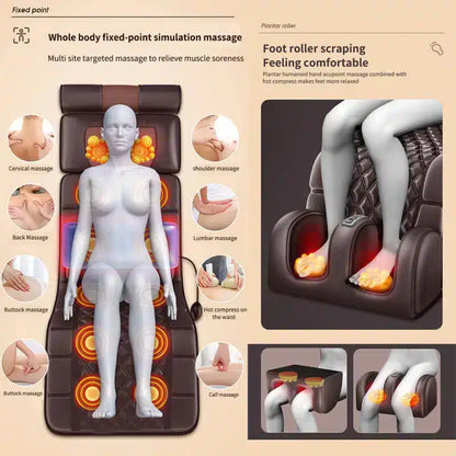 Elektrisk Massagemåtte m/10 Zoner - Total afslapning fra nakke til fødder