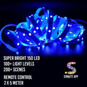LED Strip lyskæde 10 meter m/Bluetooth, musiksensor og fjernbetjening