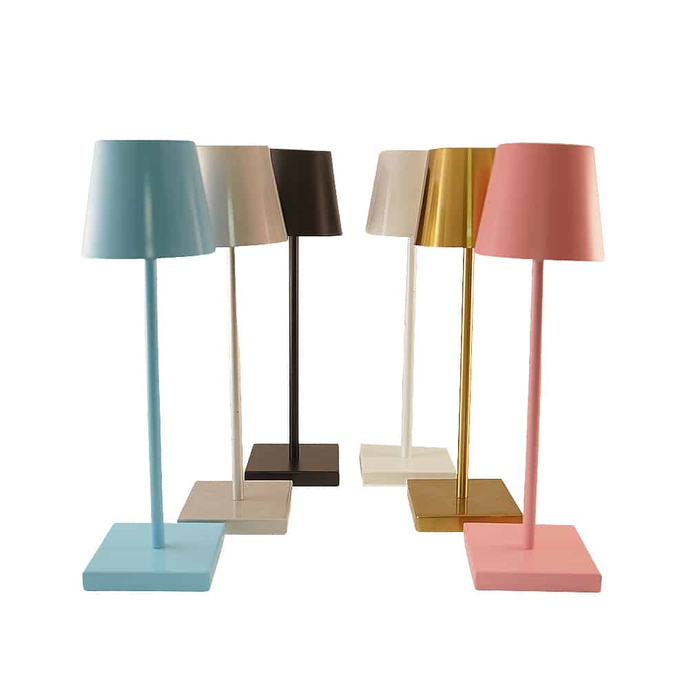 Bordlampe LED m/touch - ledningsfri - mange farver