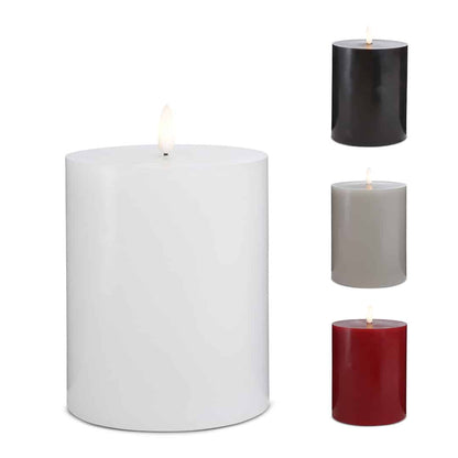 LED Stearinlys - 1 stk. - ø10 x 15 cm - m/3D flamme - (flere farver)