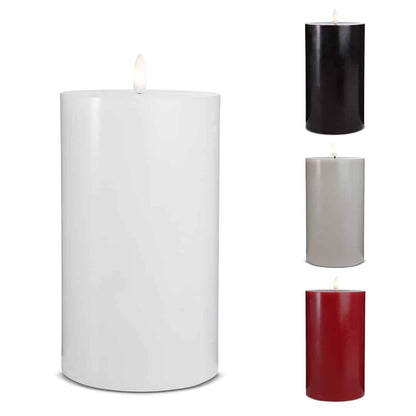 LED Stearinlys - 1 stk. - ø10 x 20 cm - m/3D flamme - (flere farver)