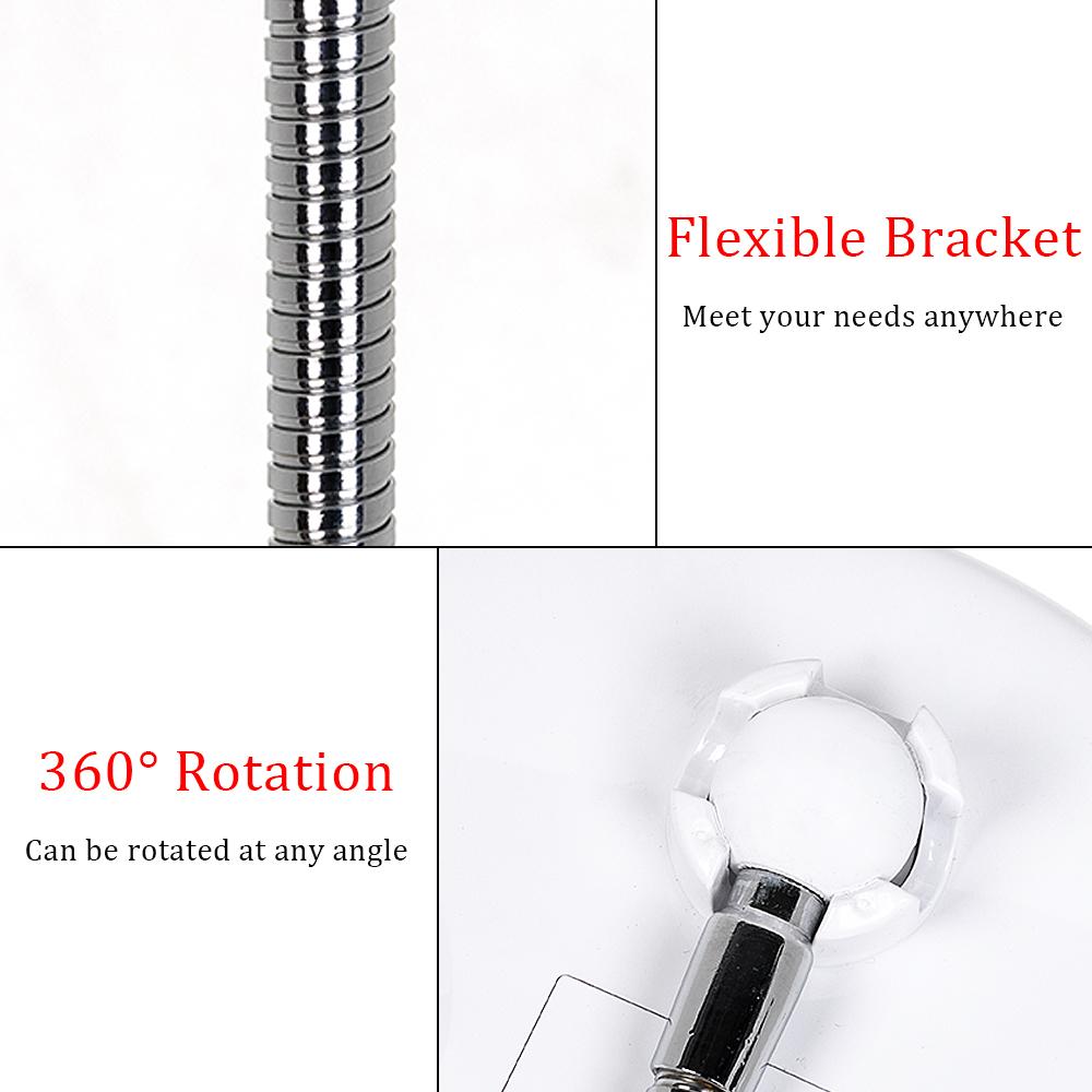 Makeup-Spejl m/LED & zoom - med sugekop og fleksibel arm