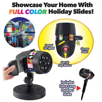 LED Magic Light Projektor – med 12 bevægelige lysmotiver