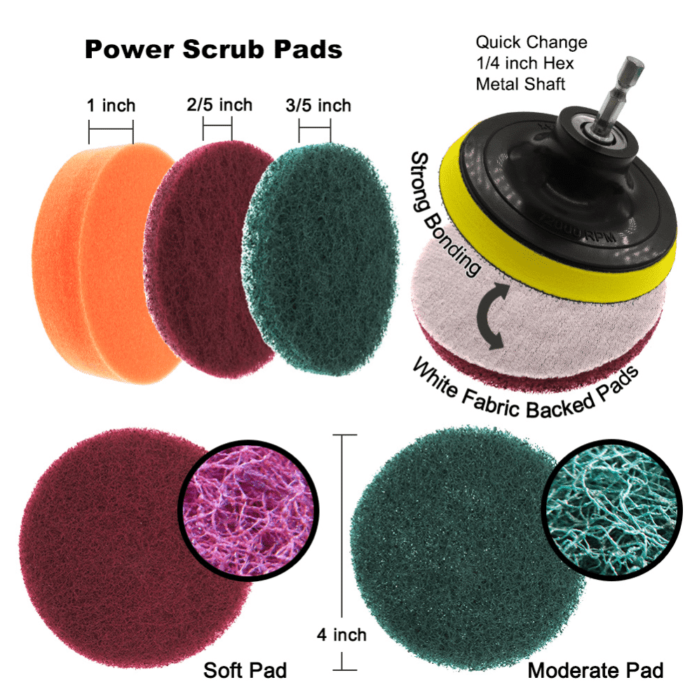 12-i-1 Rengørings Børstesæt til bore- skrue maskine