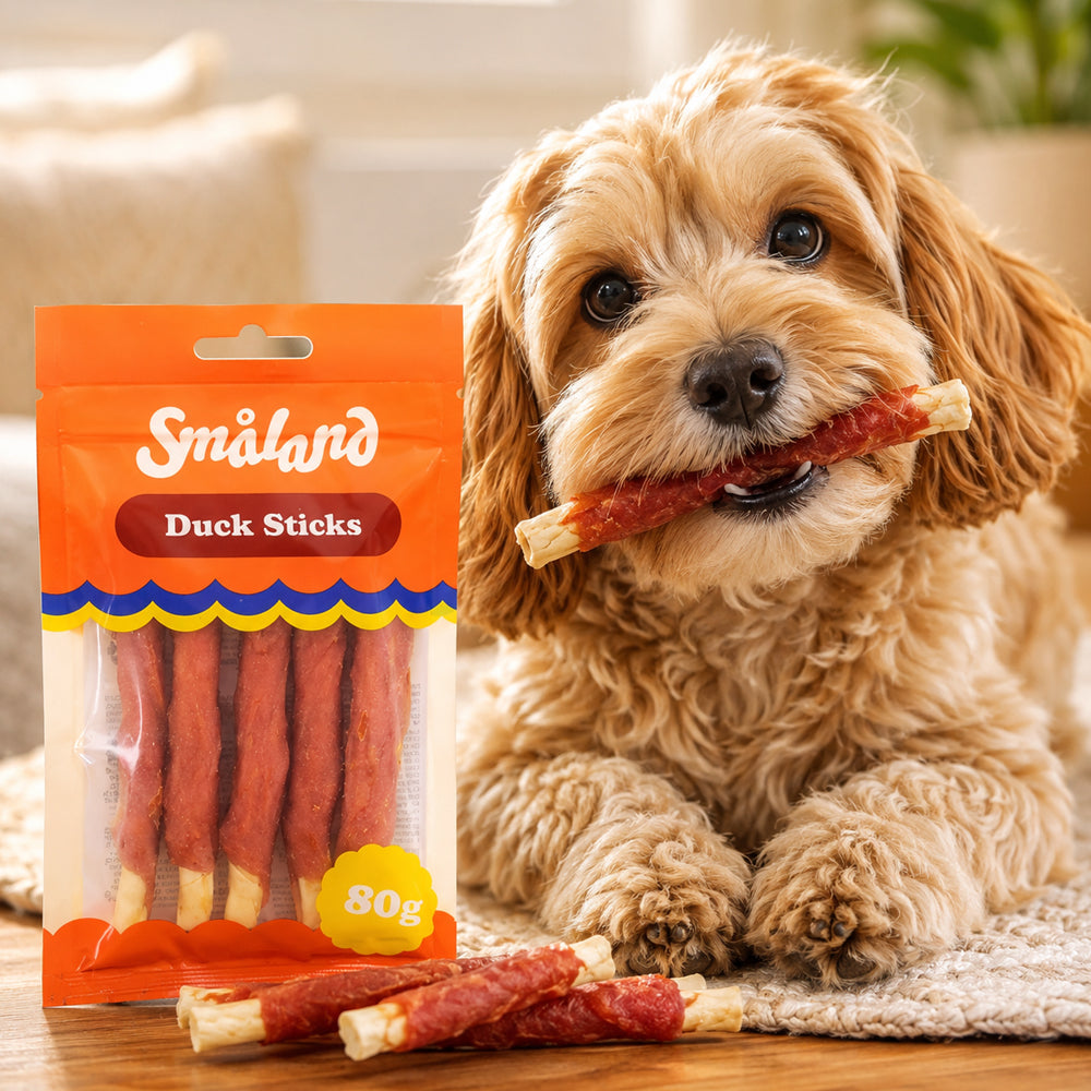 Småland Duck Sticks 80g (tyggeben til hunde)