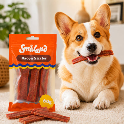 Småland Bacon Sizzler 60g (hundegodbidder af kylling)