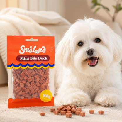 Småland Mini Bits Duck 80g (hundegodbidder af and)