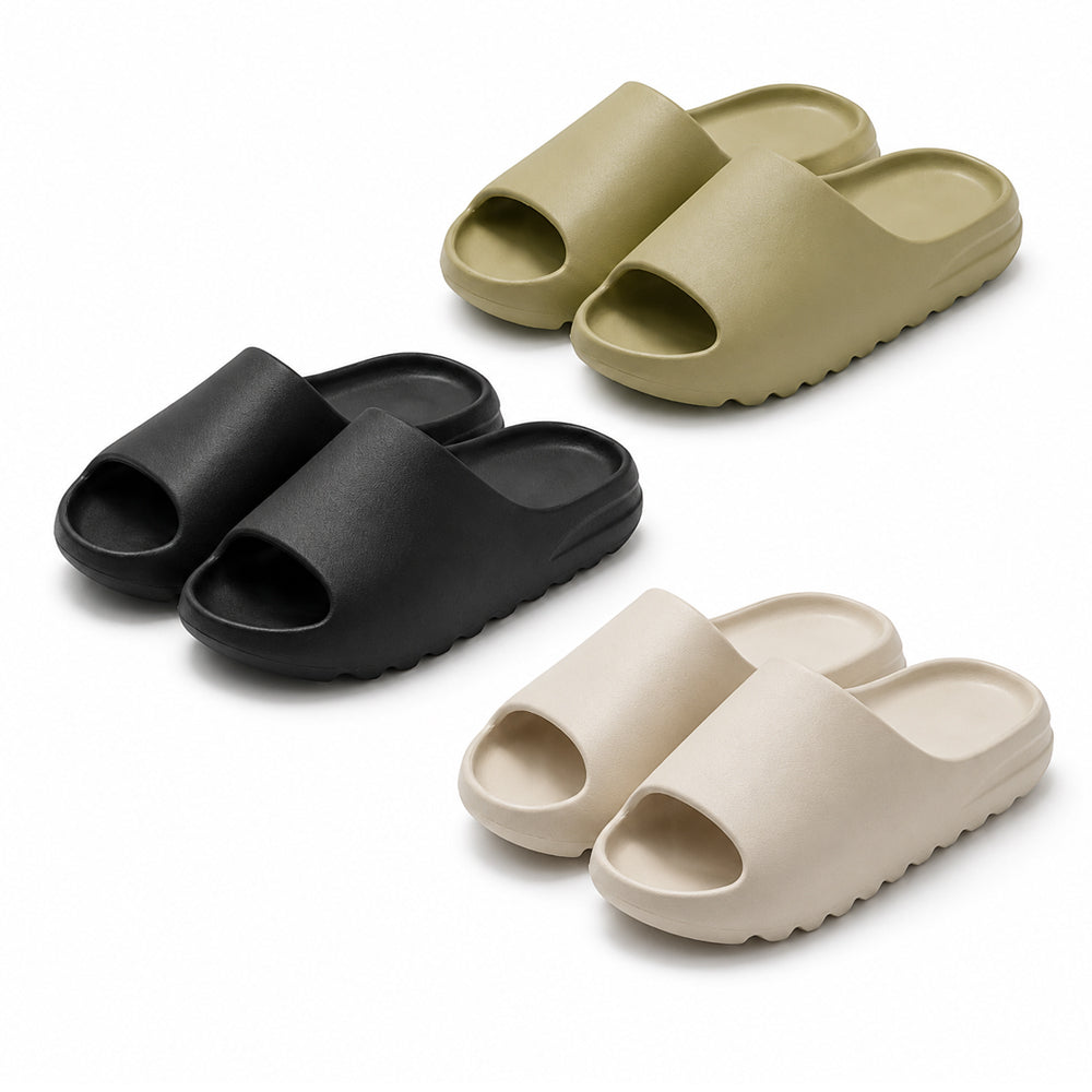 Slippers / Tøfler - Bløde og skridsikre - sort, grøn eller hvid -