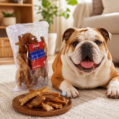 Småland Natural Chips 900 g – naturlige lufttørrede tyggeben af bøffelhud