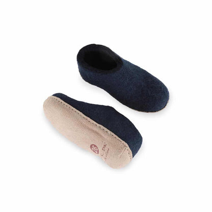 Uldhjemmesko Børn (100% ren uld)  m/sål i skind - Dansk Design fra SHUS