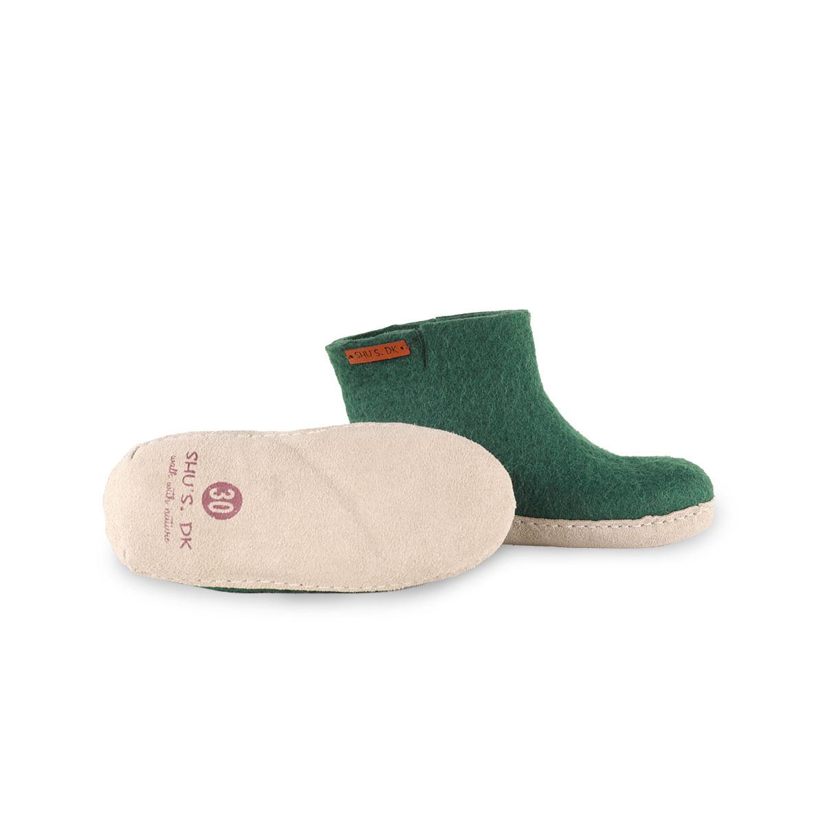 Uldstøvle Børn (100% ren uld)  m/sål i skind - Dansk Design fra SHUS