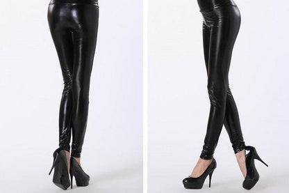 Flotte leggings i shiny læderlook (fås i 7 farver)