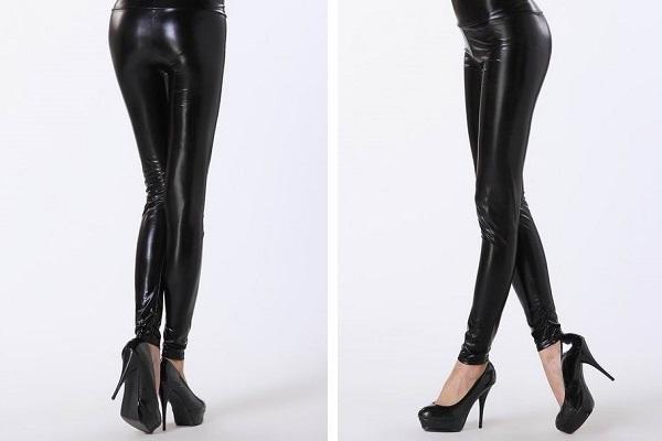 Flotte leggings i shiny læderlook (fås i 7 farver)