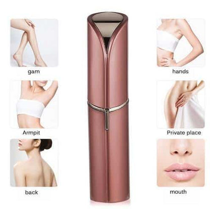 Smertefri hårfjerner med LED - formet som en læbestift