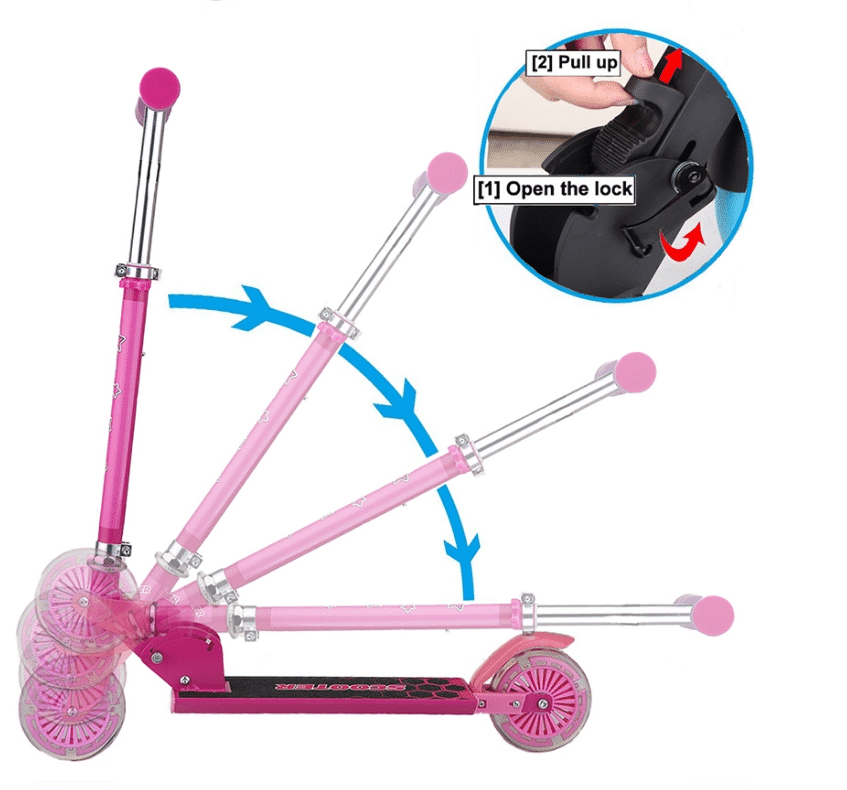 Løbehjul til de mindste - foldbart (pink eller blå)