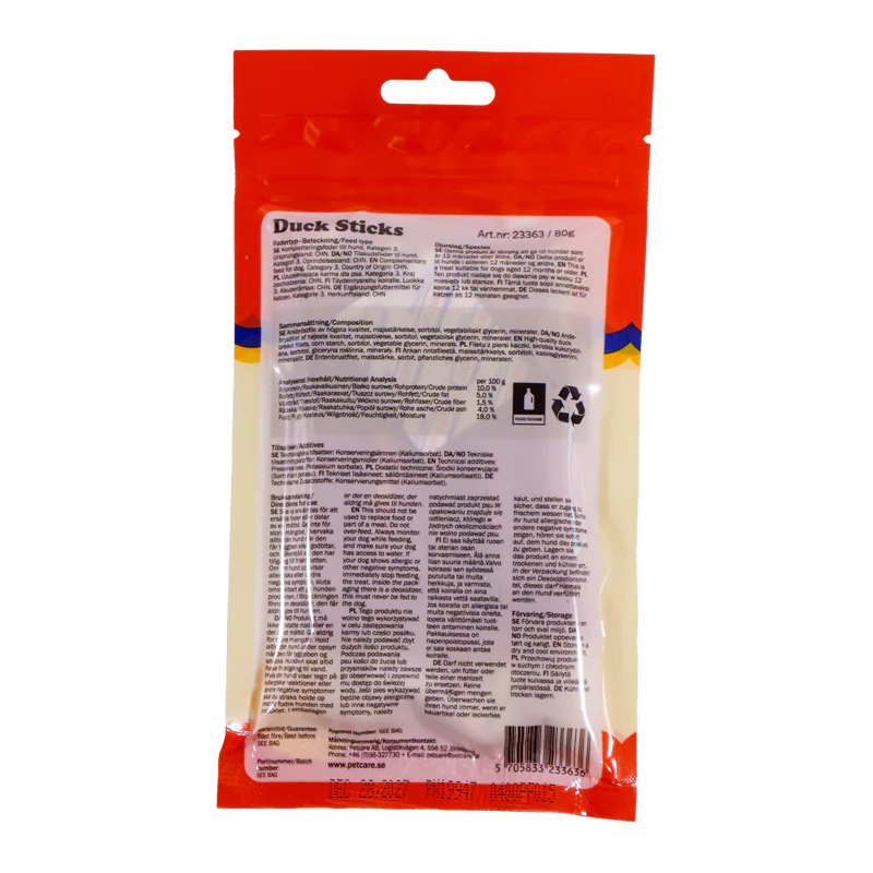 Småland Duck Sticks 80g (tyggeben til hunde)