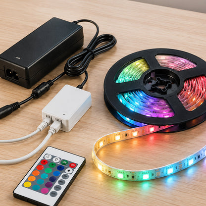 LED Strip Lyskæde 5 meter med fjernbetjening