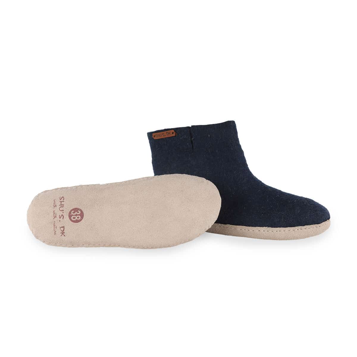 Uldstøvle (100% ren uld) m/sål i skind - Dansk Design fra SHUS