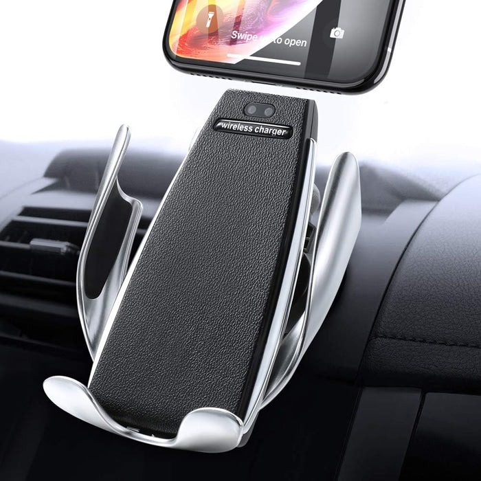 Trådløs automatisk mobil oplader og holder til bilen