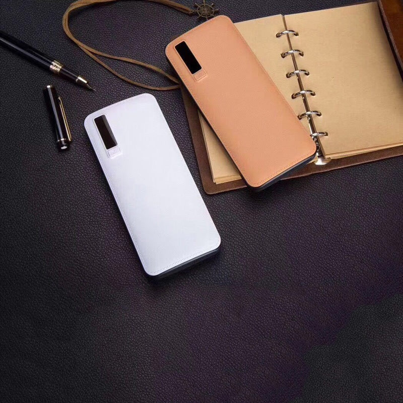 Powerbank 10.000 mAh i læderlook