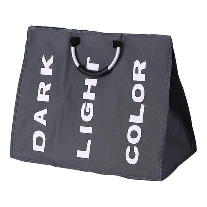 Vasketøjskurv 3 rum - foldbar med håndtag - sort, grå eller lysegrå -