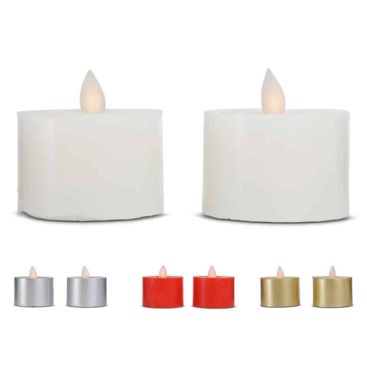 LED fyrfadslys stearin - 2 stk. - 3 cm - m/bevægelig flamme - (flere farver)
