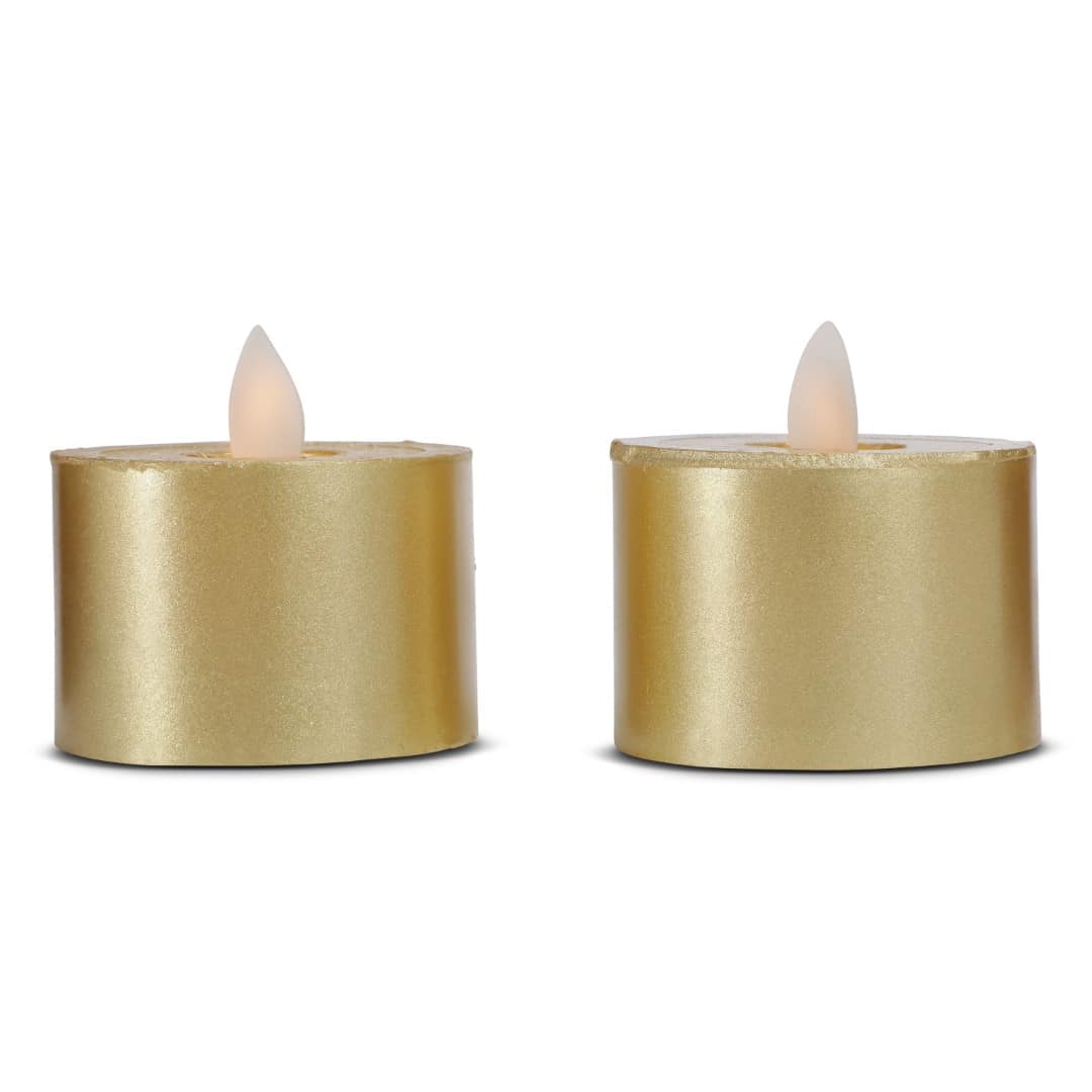 LED fyrfadslys stearin - 2 stk. - 3 cm - m/bevægelig flamme - (flere farver)