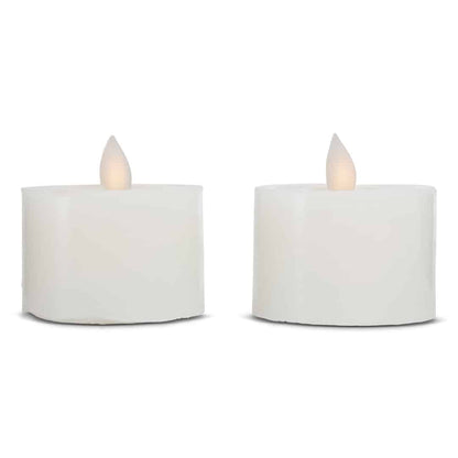 LED fyrfadslys stearin - 2 stk. - 3 cm - m/bevægelig flamme - (flere farver)