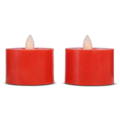 LED fyrfadslys stearin - 2 stk. - 3 cm - m/bevægelig flamme - (flere farver)