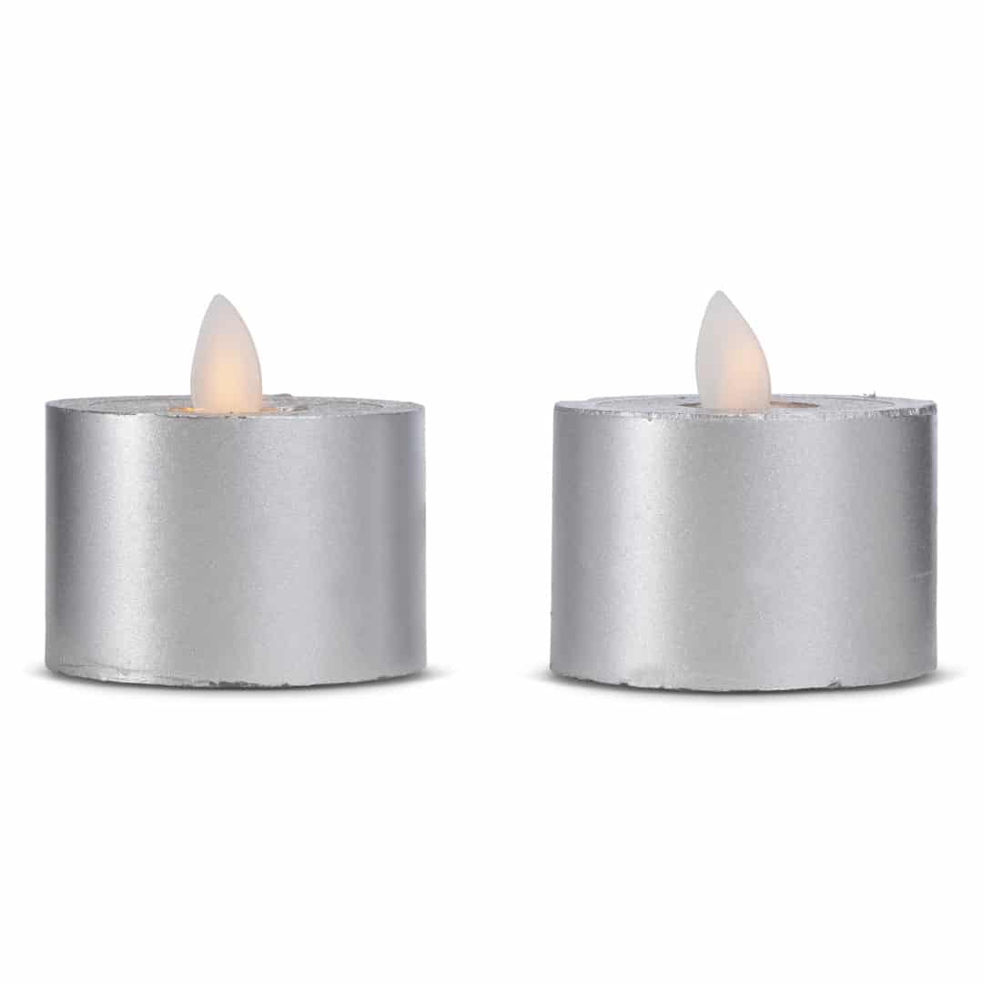 LED fyrfadslys stearin - 2 stk. - 3 cm - m/bevægelig flamme - (flere farver)