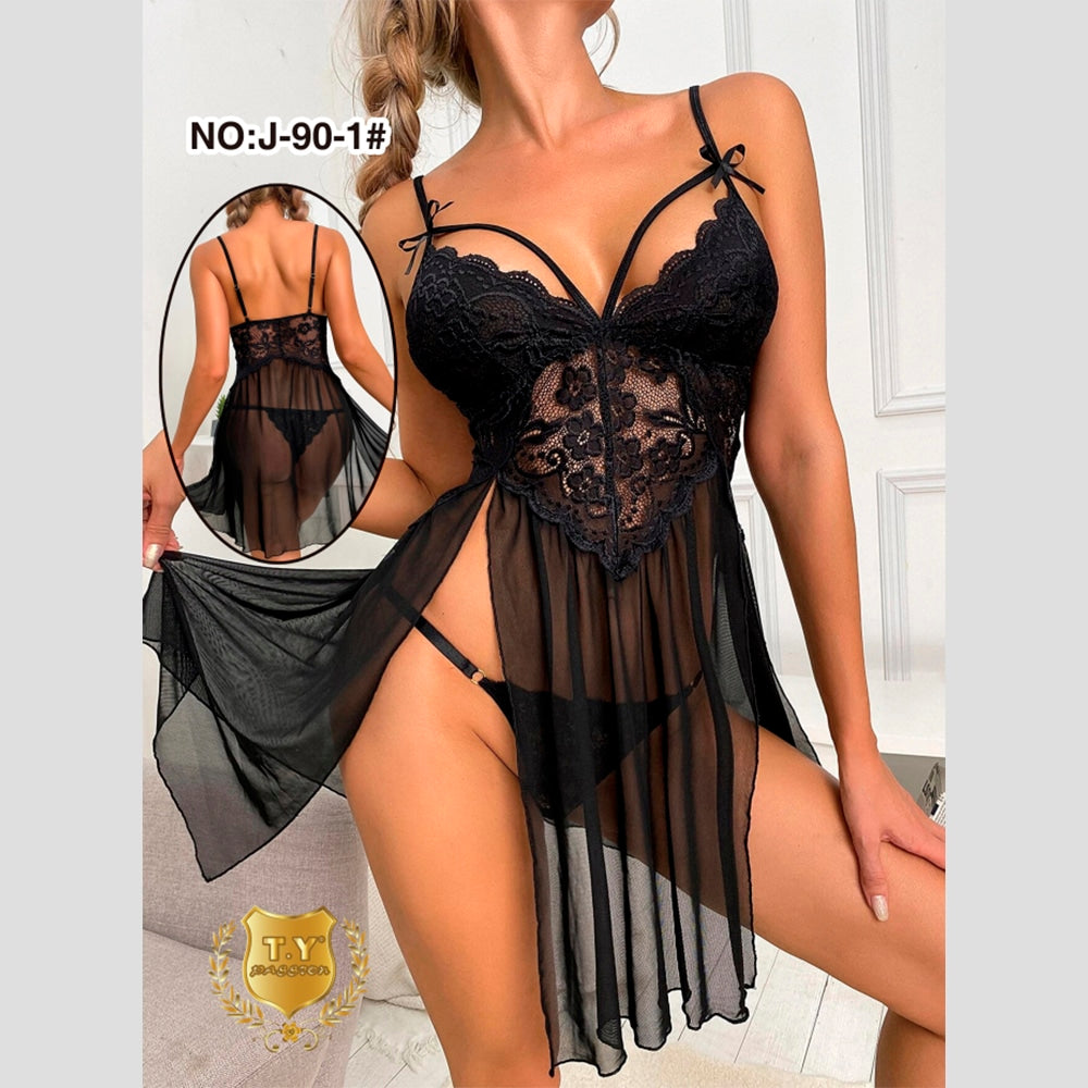 Elegant Lingeri Kjole - Midnight Elegance