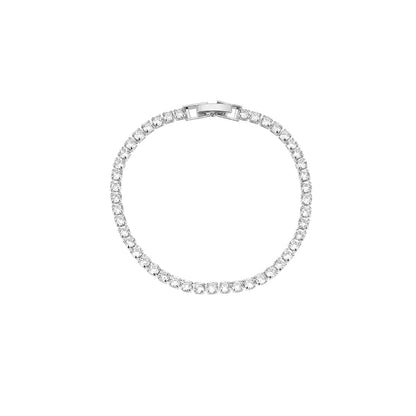 Armbånd, guld- eller sølvfarvet, mange glimtende sten, justerbar