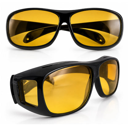 HD-Vision briller - 2 stk dag+nat polariserede briller (perfekt som bilkørsels- sports- nattekørsels- &amp; UV-solbriller)