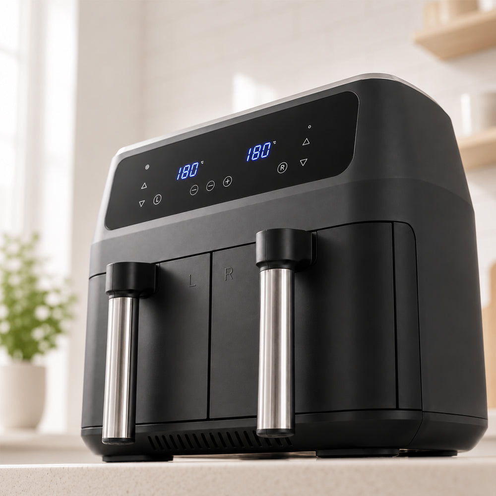 Airfryer 8,0 l - dobbelt - 2 kurve og 2.400 watt